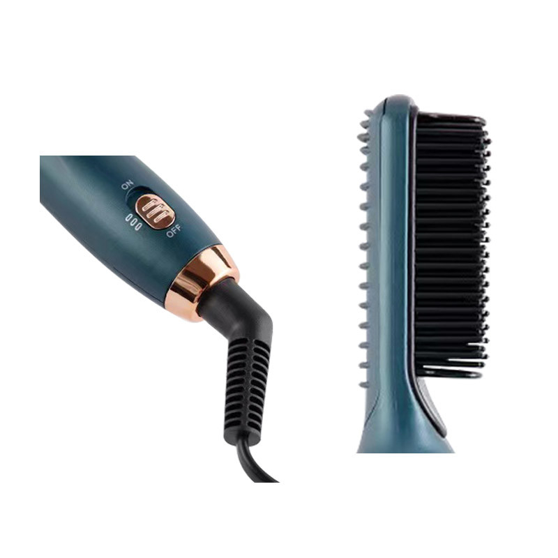 Adjustable Temperature Electric Hot Comb with 360 Degree Swivel Cord in Purple ABS PTC