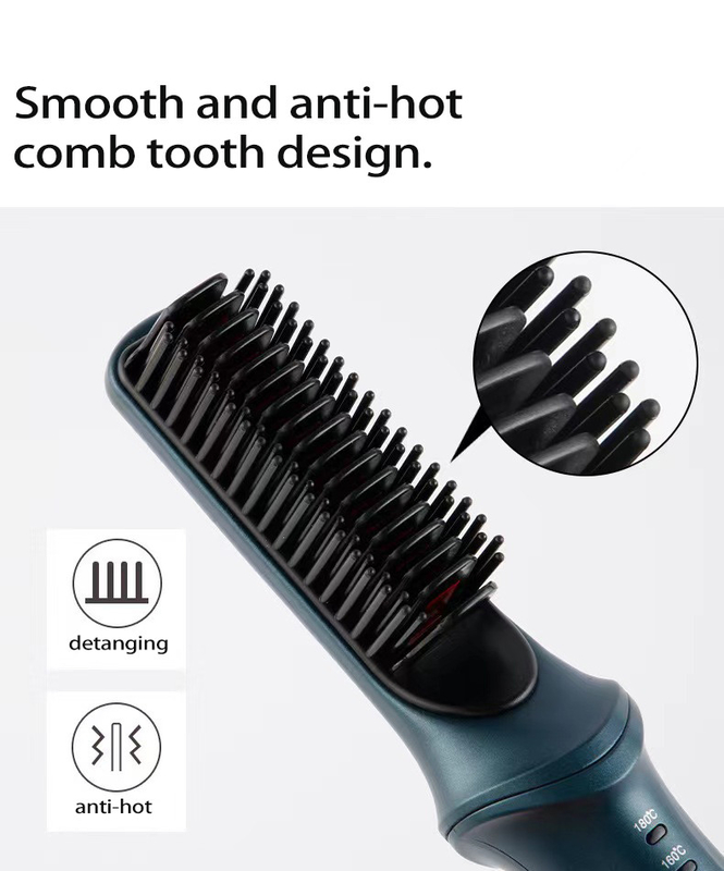 Adjustable Temperature Electric Hot Comb with 360 Degree Swivel Cord in Purple ABS PTC