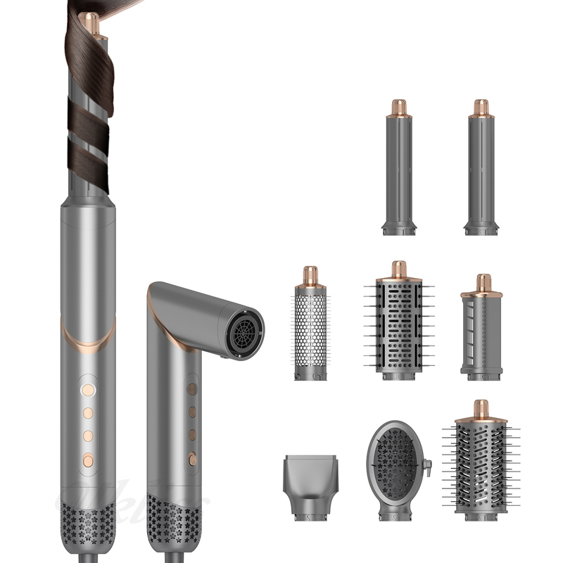 8 in 1 Fast Styling Multi Function Hot Air Brush Comb Folding Travel Outdoors Air Wrap One Step Styler