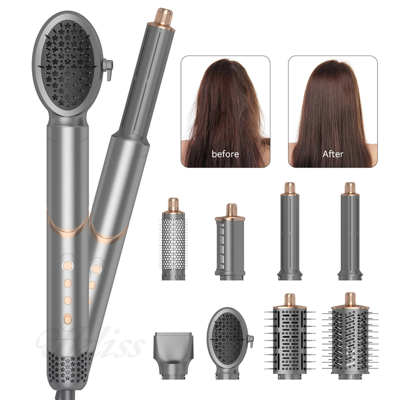 8 in 1 Fast Styling Multi Function Hot Air Brush Comb Folding Travel Outdoors Air Wrap One Step Styler