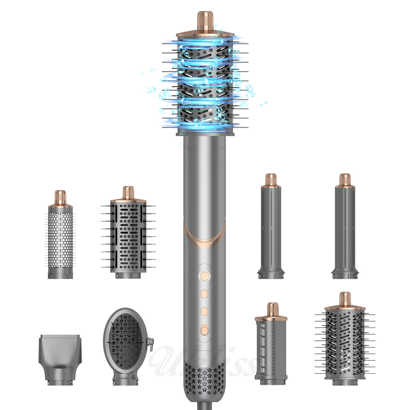 8 in 1 Fast Styling Multi Function Hot Air Brush Comb Folding Travel Outdoors Air Wrap One Step Styler
