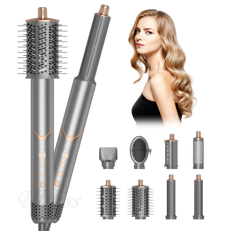8 in 1 Fast Styling Multi Function Hot Air Brush Comb Folding Travel Outdoors Air Wrap One Step Styler