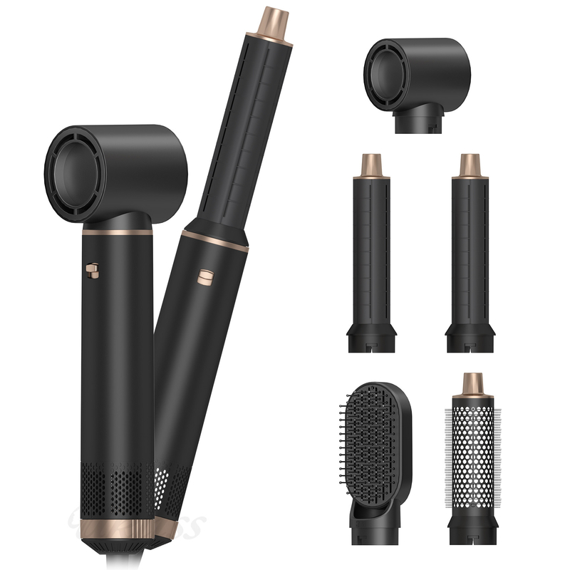 5 in 1 Black Gift Box Hair Dryer One Step Professional Negative Ion Multi Function Styler
