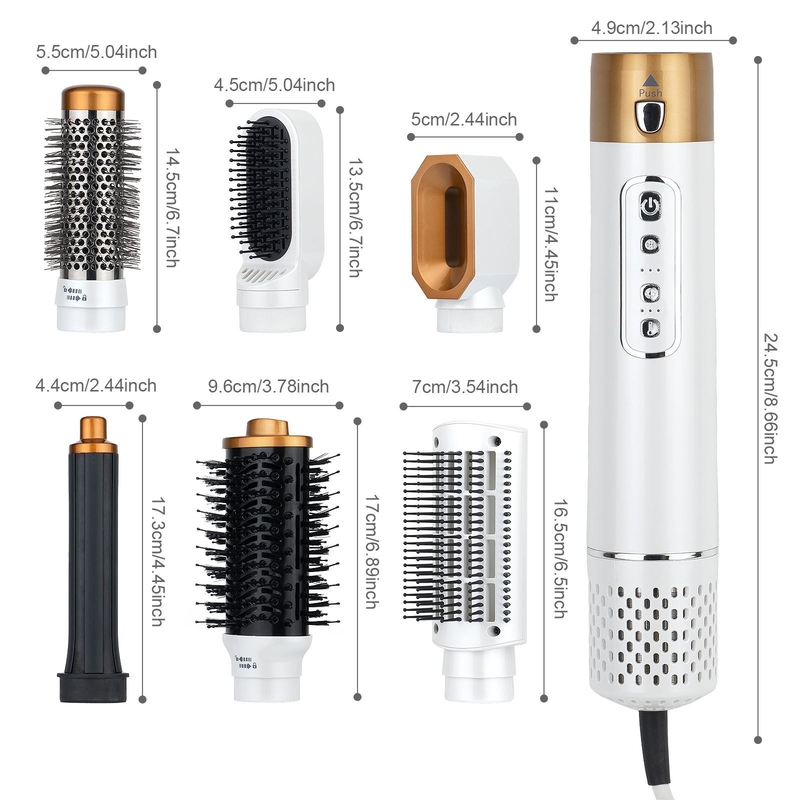 6 In 1 Hot Air Dryer Brush Professional Hair Straightener Hair Brush High Speed Blow Dryer Set