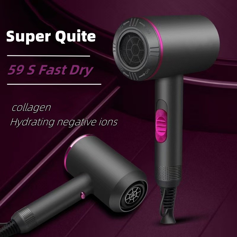 1300W Powerful Hair Dryer AC Motor Quick Drying Ionic Heating Setting with 1 Diffuser and 2 Concentration Nozzles