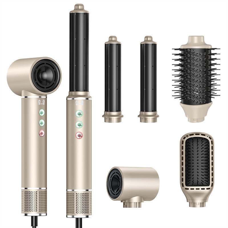 5 In 1 Hot Air Brush High Speed Brushless Motor Automatic Curling Hair Dryer Set Negative Ion Aviation Aluminum Shell