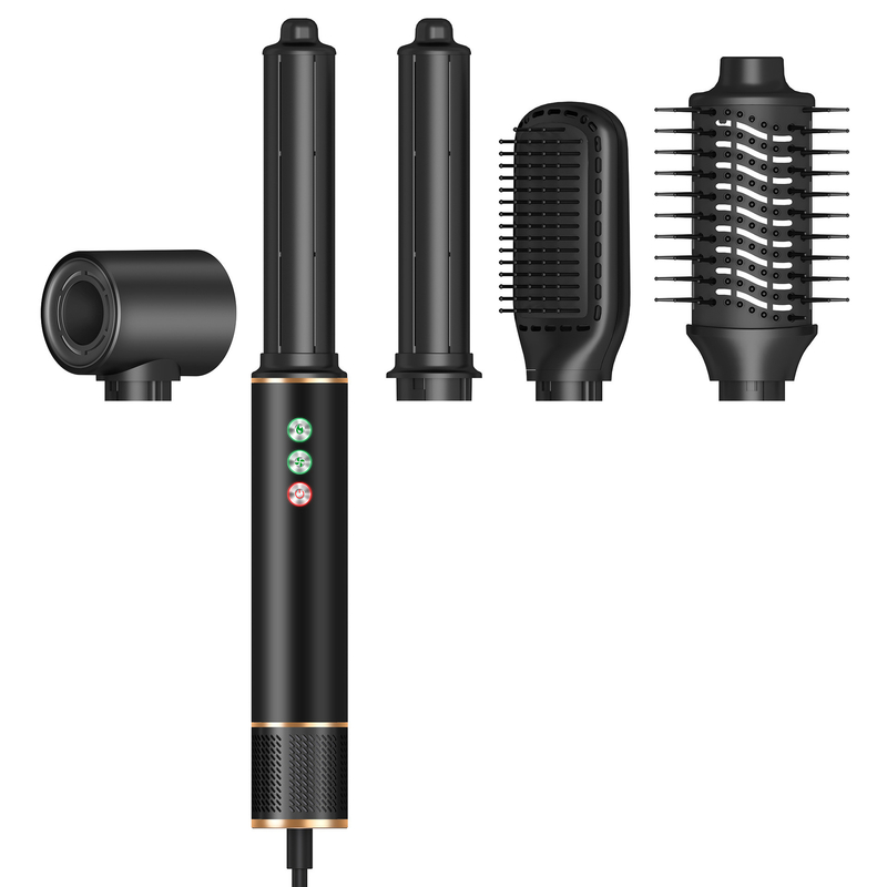 5 In 1 Hot Air Brush High Speed Brushless Motor Automatic Curling Hair Dryer Set Negative Ion Aviation Aluminum Shell