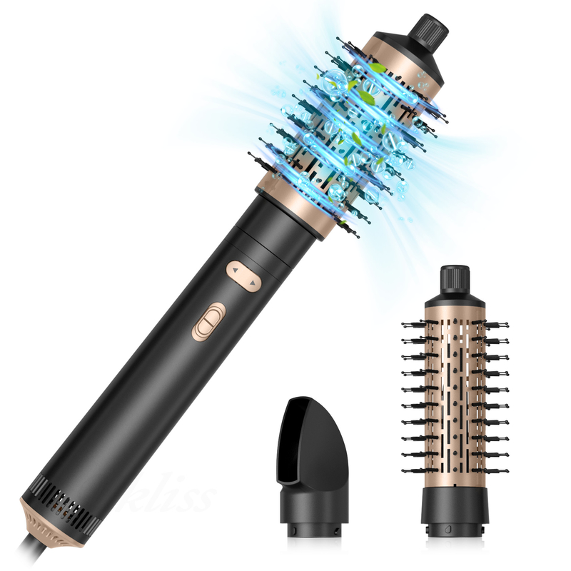 Hair Dryer Brush 6 in 1 Hair Styler Silver Ionic Technology Fast Drying Multi Styler for Straight Curly and Coily Hair