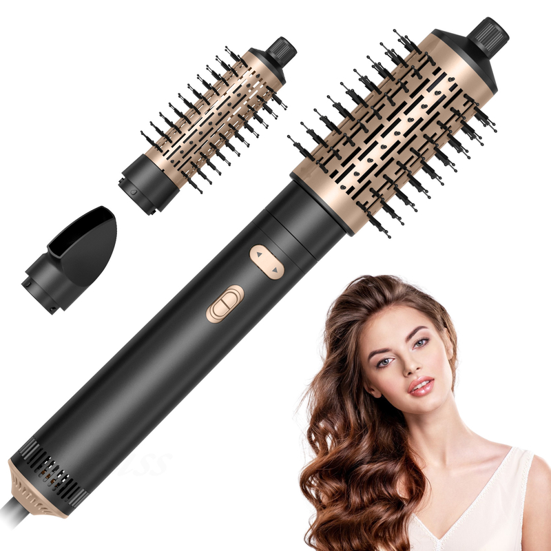 Hair Dryer Brush 6 in 1 Hair Styler Silver Ionic Technology Fast Drying Multi Styler for Straight Curly and Coily Hair