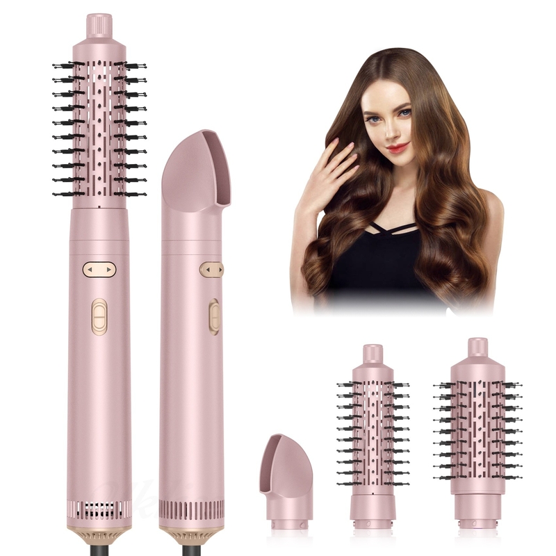Hair Dryer Brush 6 in 1 Hair Styler Silver Ionic Technology Fast Drying Multi Styler for Straight Curly and Coily Hair