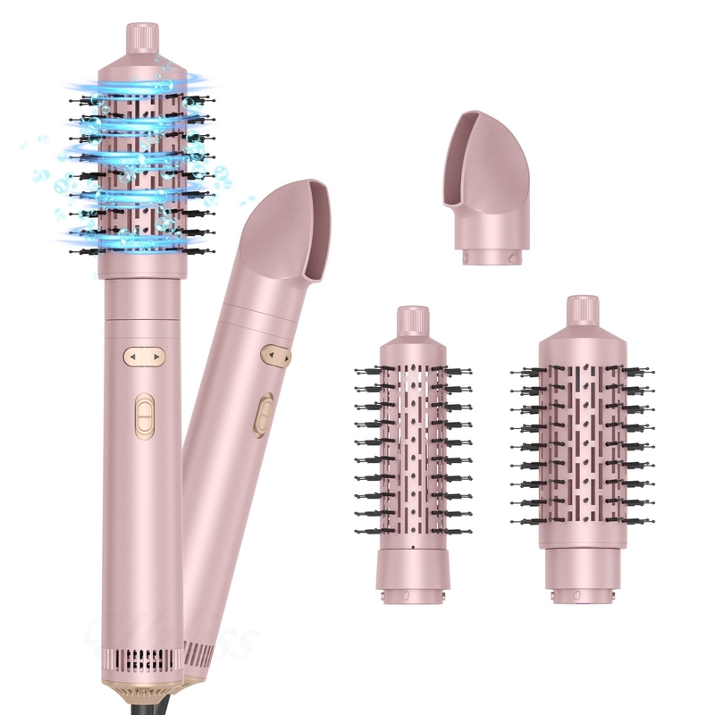 Hair Dryer Brush 6 in 1 Hair Styler Silver Ionic Technology Fast Drying Multi Styler for Straight Curly and Coily Hair