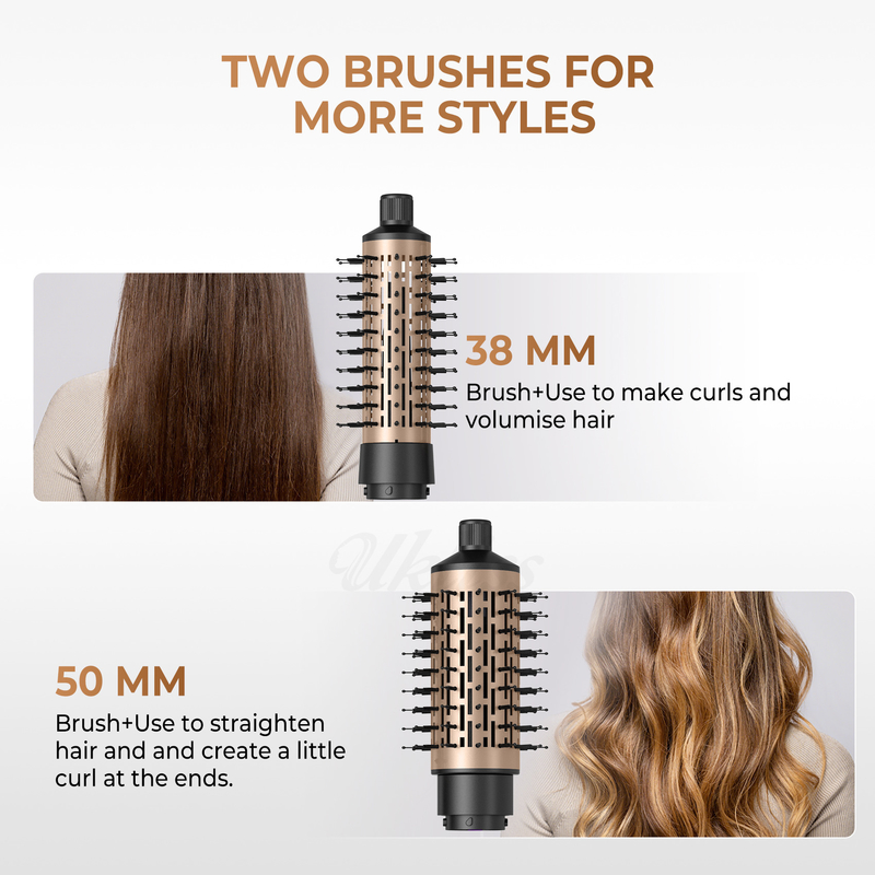 Hair Dryer Brush 6 in 1 Hair Styler Silver Ionic Technology Fast Drying Multi Styler for Straight Curly and Coily Hair