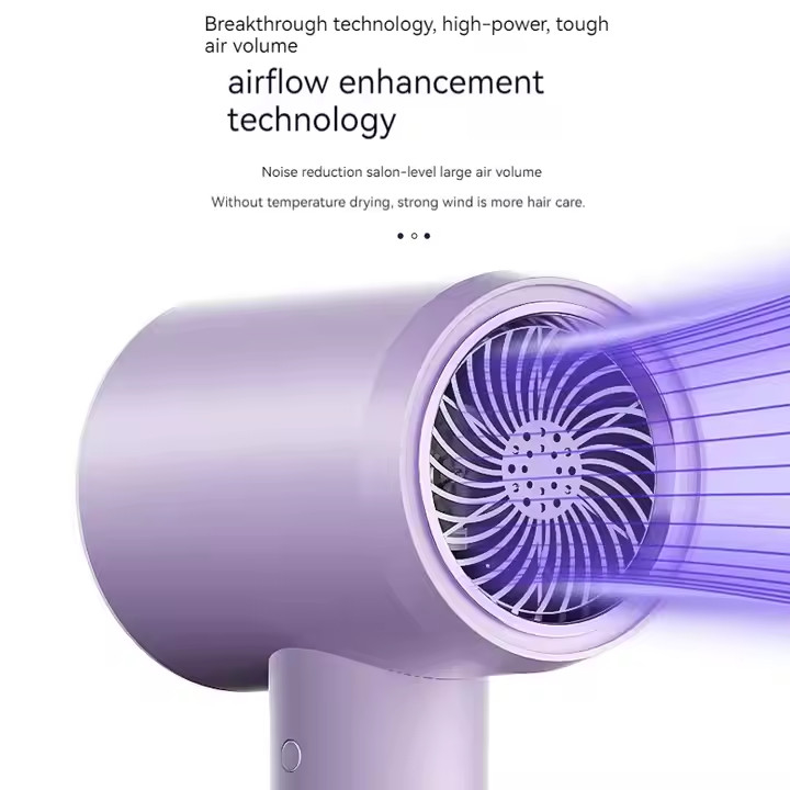 2000W Purple High Speed Blue Ray Negative Ion Revair Hair Dryer Temperature Adjustable for Household Use