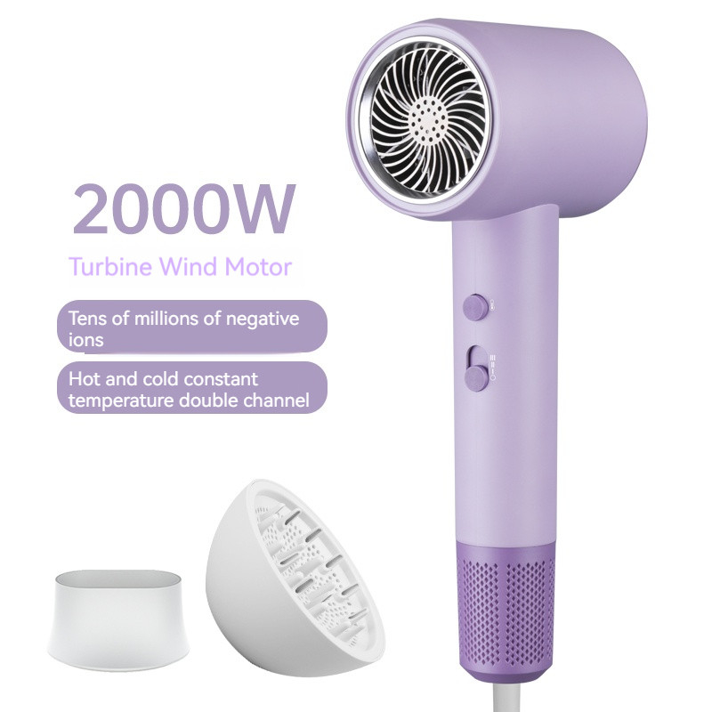2000W Purple High Speed Blue Ray Negative Ion Revair Hair Dryer Temperature Adjustable for Household Use
